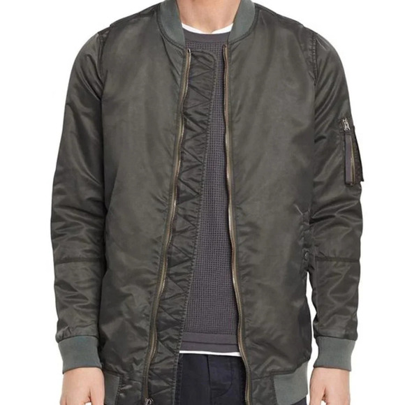 Vince Elongated Aviator Bomber Jacket in Artichoke - Size Large - Picture 1 of 10